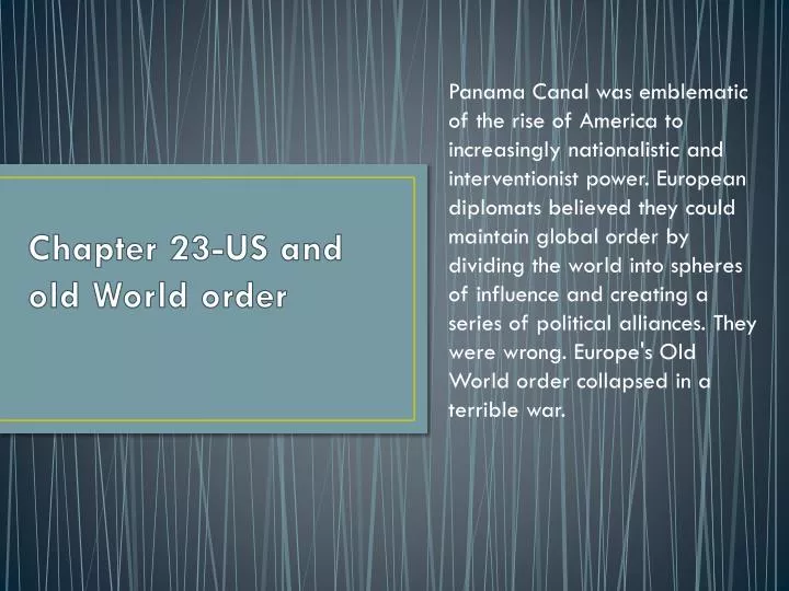 chapter 23 us and old world order