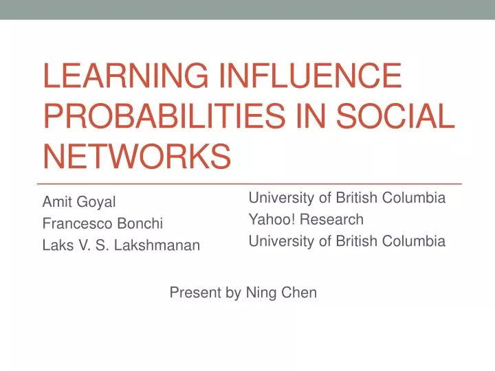 learning influence probabilities in social networks