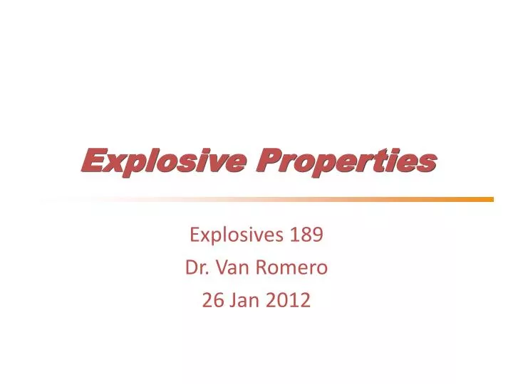 explosive properties