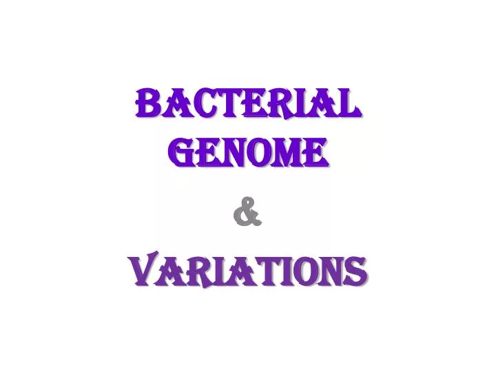 bacterial genome variations