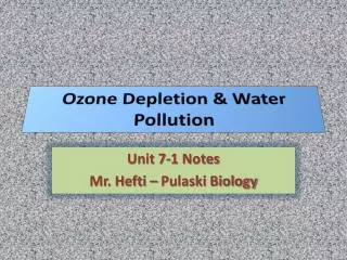 Ozone Depletion &amp; Water Pollution