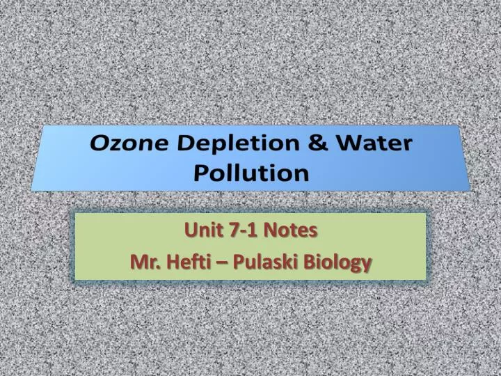 ozone depletion water pollution