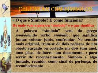 celebrar com s mbolos