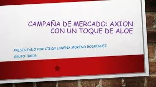CAMPAÑA DE MERCADO: AXION CON UN TOQUE DE ALOE
