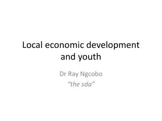 Local economic development and youth