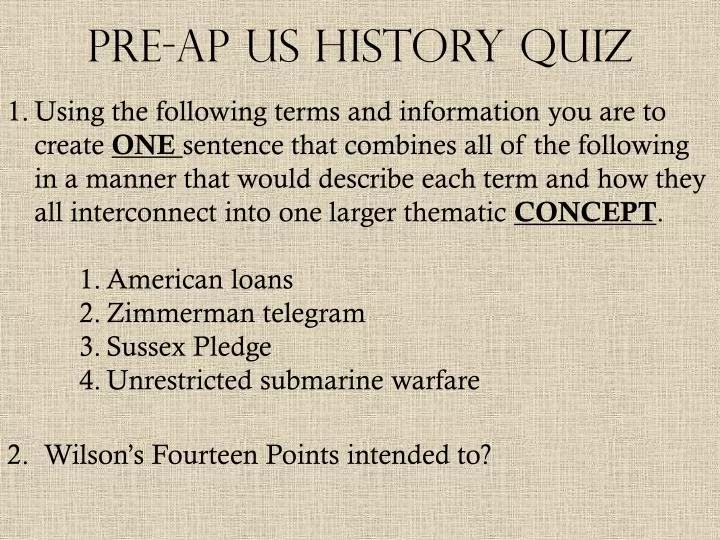 pre ap us history quiz