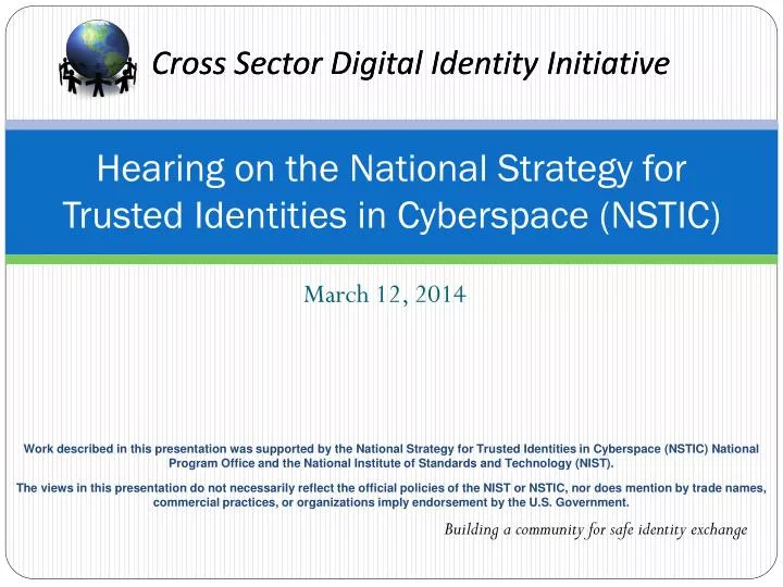 hearing on the national strategy for trusted identities in cyberspace nstic