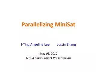 Parallelizing MiniSat
