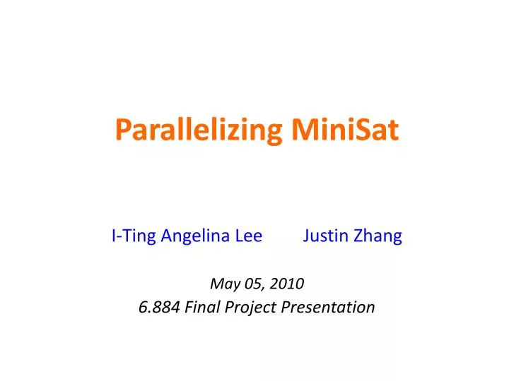 parallelizing minisat