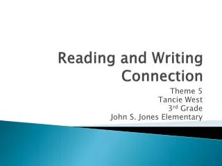 Reading and Writing Connection