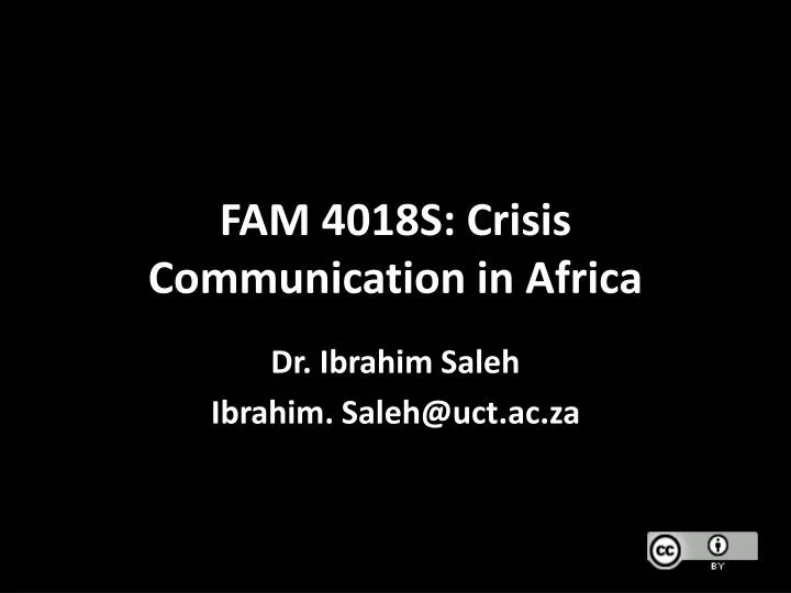 fam 4018s crisis communication in africa