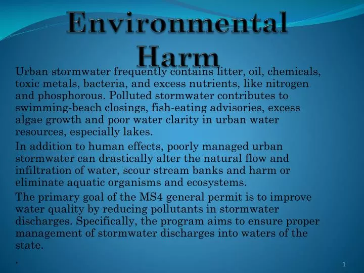 environmental harm