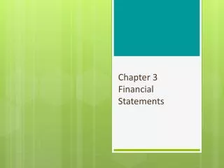 Chapter 3 Financial Statements
