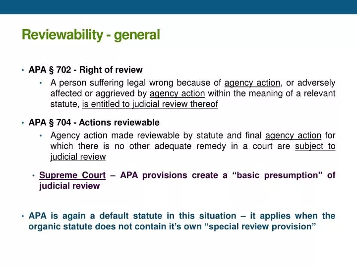 reviewability general