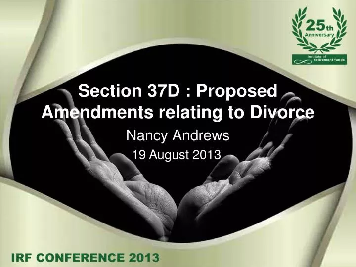 section 37d proposed amendments relating to divorce