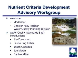 Nutrient Criteria Development Advisory Workgroup