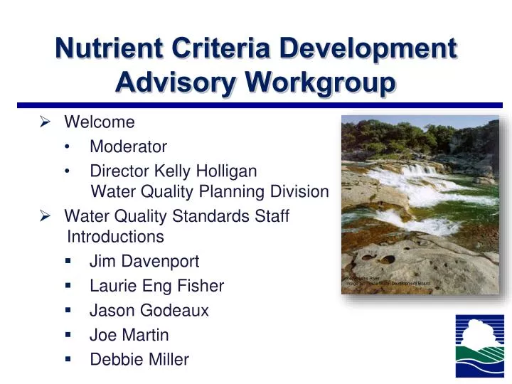 nutrient criteria development advisory workgroup