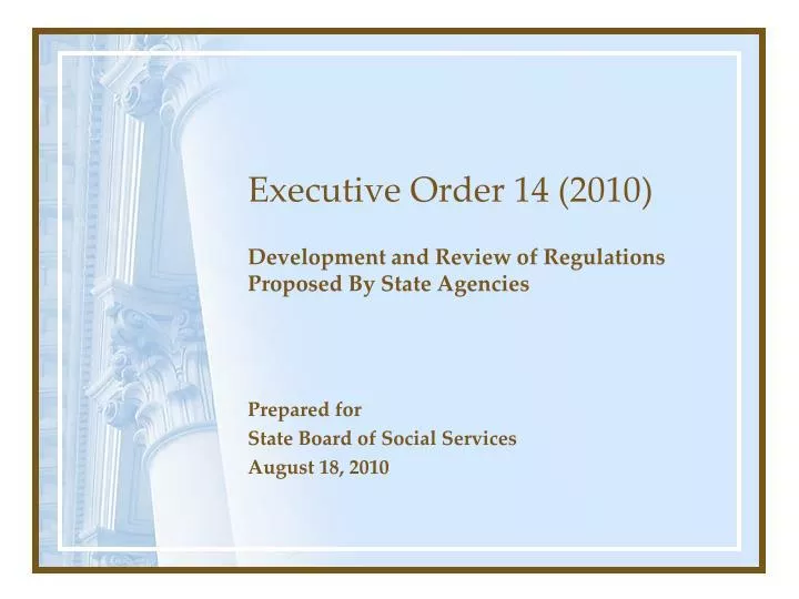 executive order 14 2010