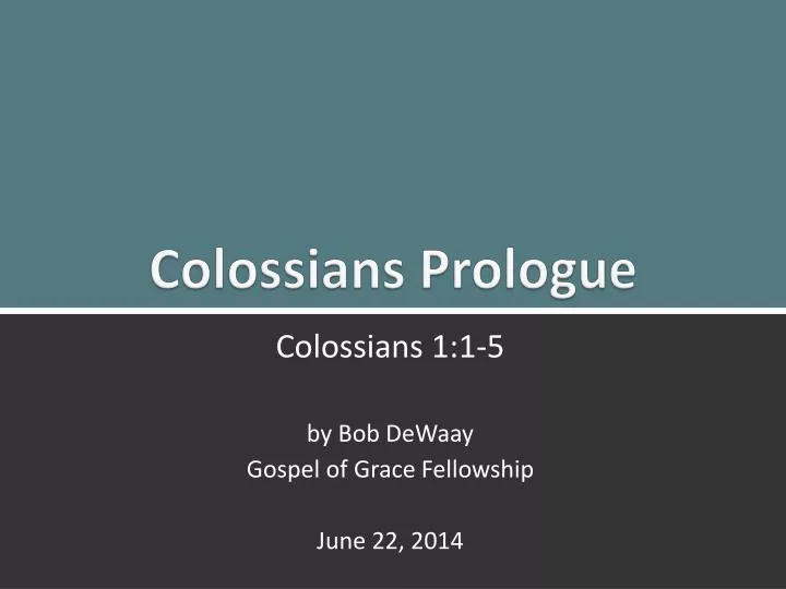 colossians prologue