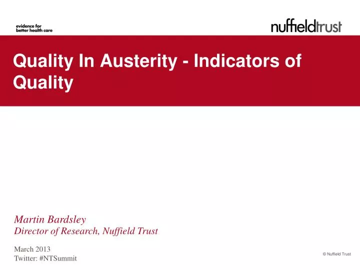 quality in austerity indicators of quality