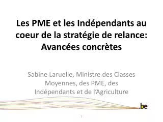 les pme et les ind pendants au coeur de la strat gie de relance avanc es concr tes