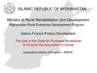 ISLAMIC REPUBLIC OF AFGHANISTAN