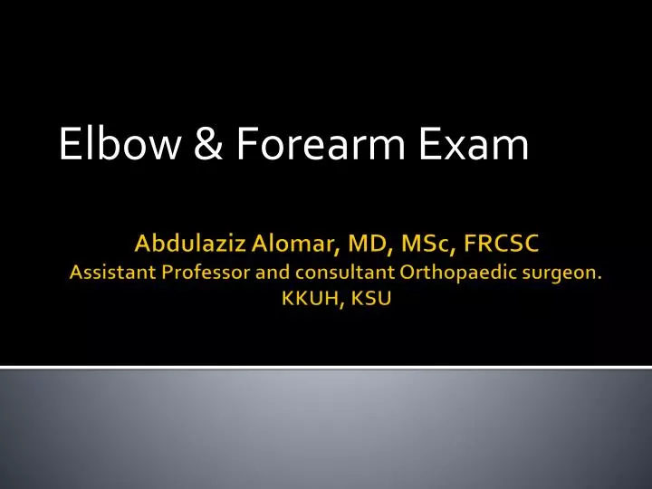 elbow forearm exam