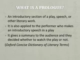 what is a prologue
