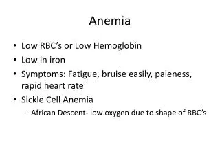 anemia