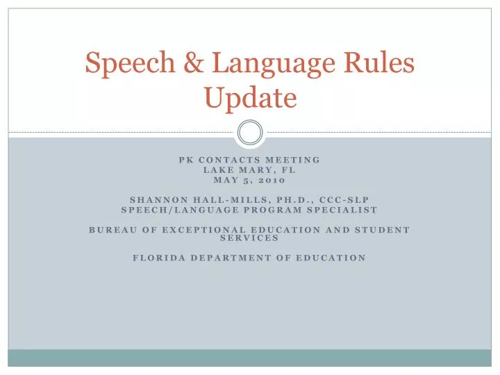 speech language rules update