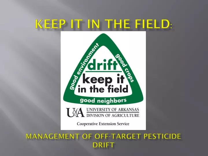 keep it in the field management of off target pesticide drift