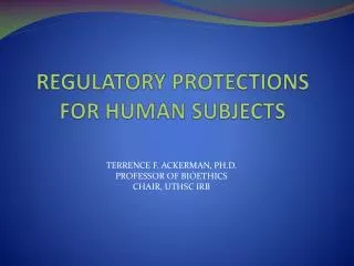 regulatory protections for human subjects