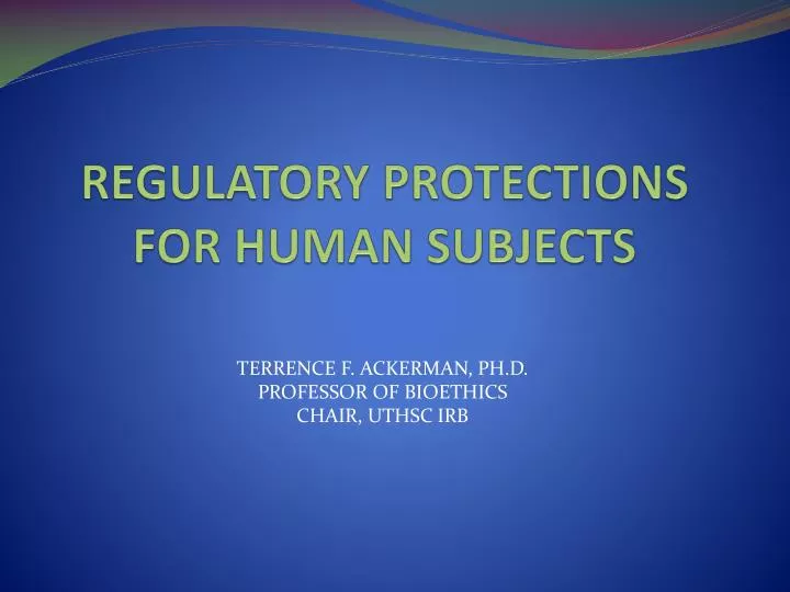 regulatory protections for human subjects