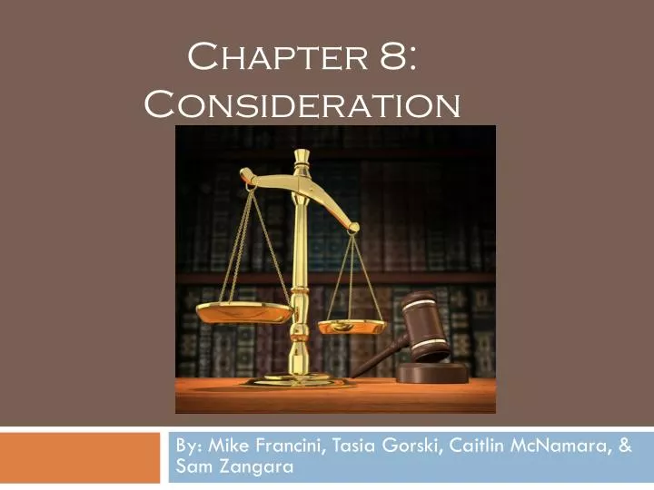 chapter 8 consideration