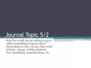 Journal Topic 5/2