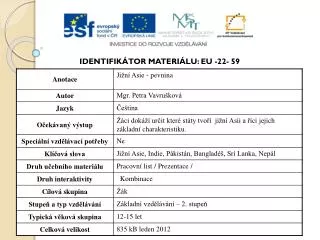 Identifikátor materiálu: EU - 22- 59