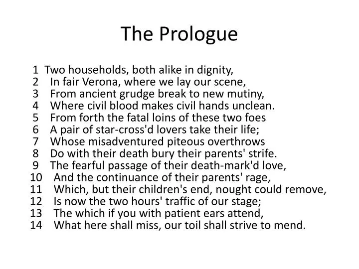 the prologue