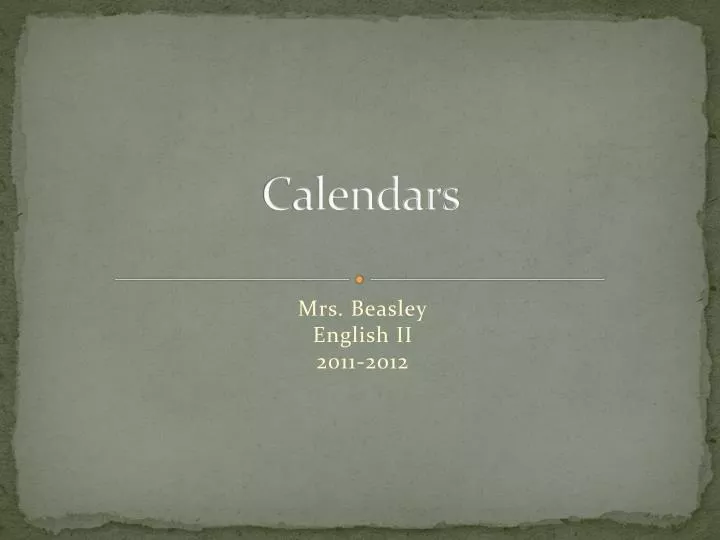 calendars