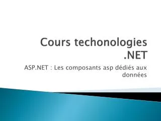 cours techonologies net