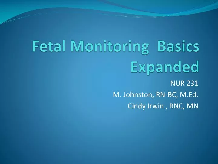 fetal monitoring basics expanded