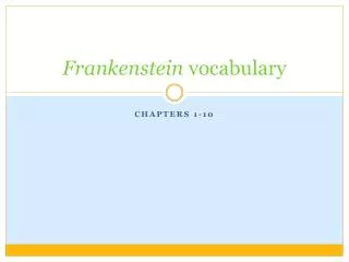 Frankenstein vocabulary