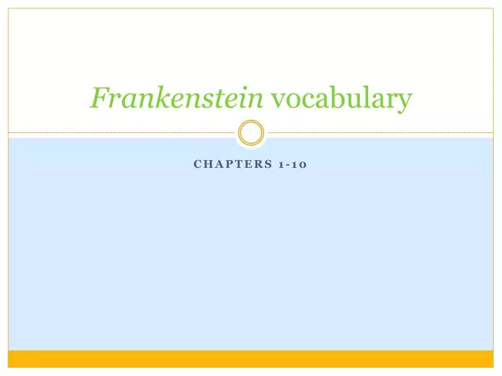 frankenstein vocabulary