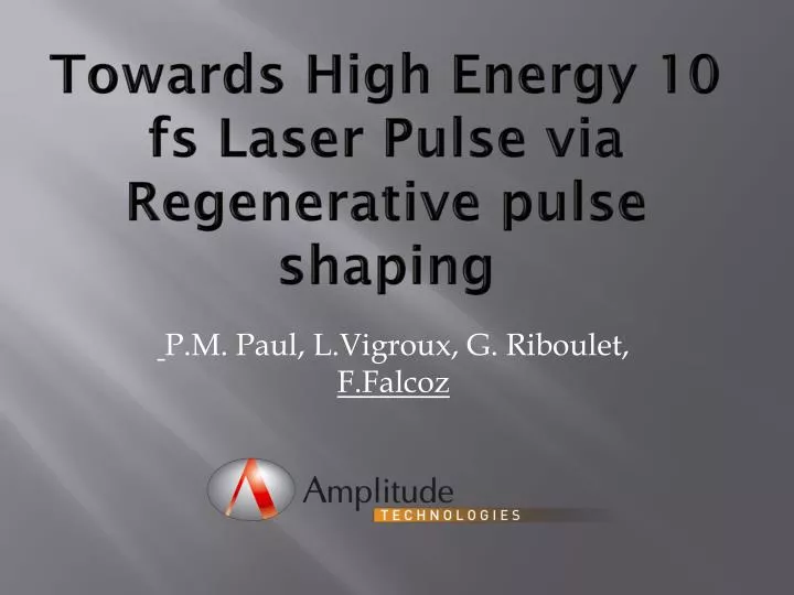 towards high energy 10 fs laser pulse via regenerative pulse shaping