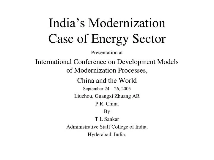 india s modernization case of energy sector