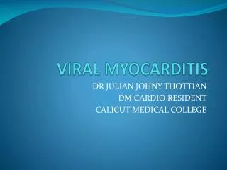 VIRAL MYOCARDITIS
