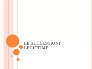 le successioni legittime