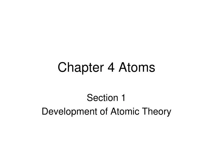 chapter 4 atoms