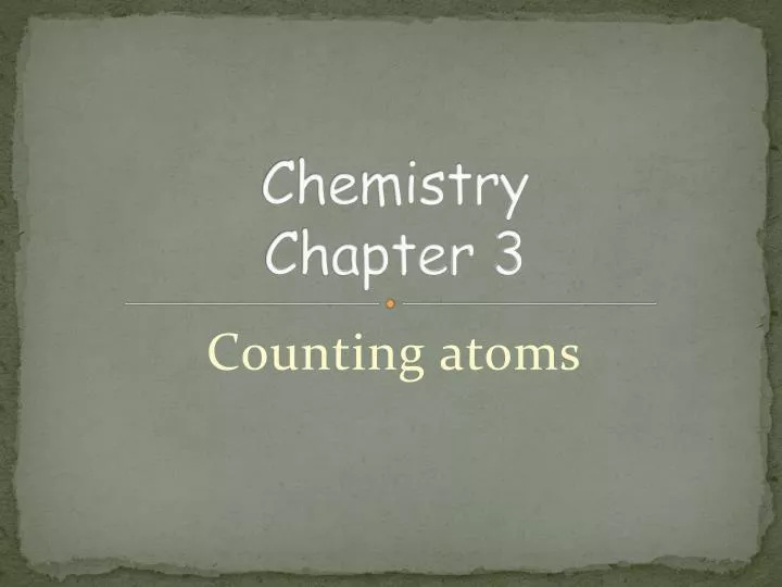 chemistry chapter 3
