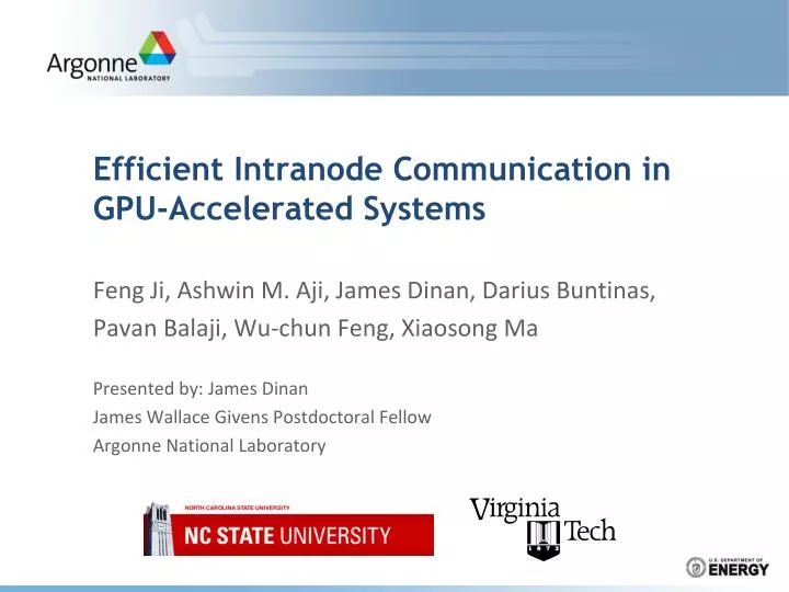 efficient intranode communication in gpu accelerated systems