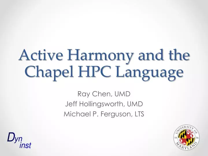 active harmony and the chapel hpc language